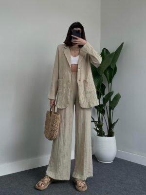 Ensemble waffle beige