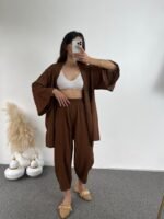 Ensemble Waffle Marron