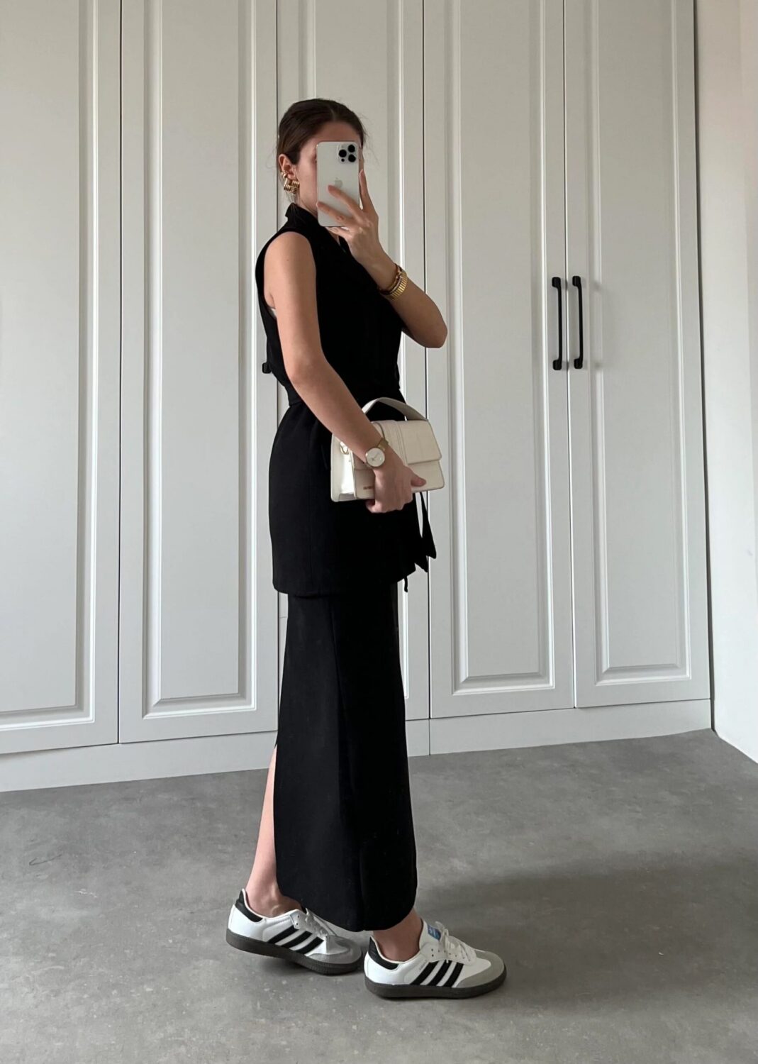 Ensemble Noire Jupe Haut en lin