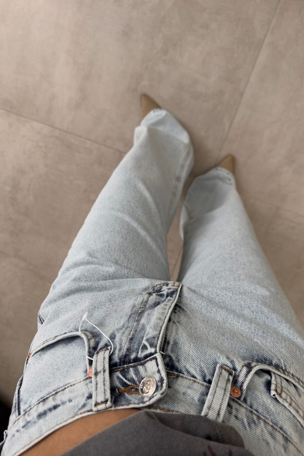 Wide Leg Ice Blue Jeans