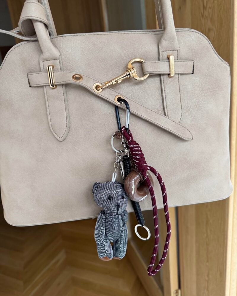 Grey Teddy Bag Charm – Image 2