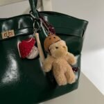 Beige Teddy Baseball Bag Charm