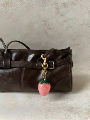 Viral Pink Strawberry Bag Charm