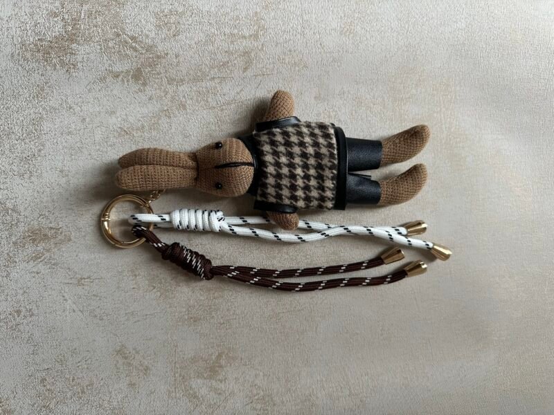 Beige Rabbit Bag Charm – Image 2