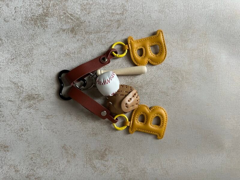 B Baseball Bag Charm – Image 2