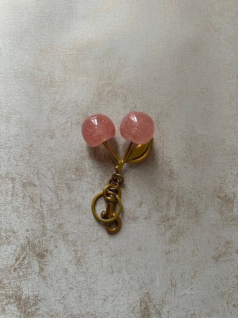 Viral Pink Cherry Bag Charm – Image 2