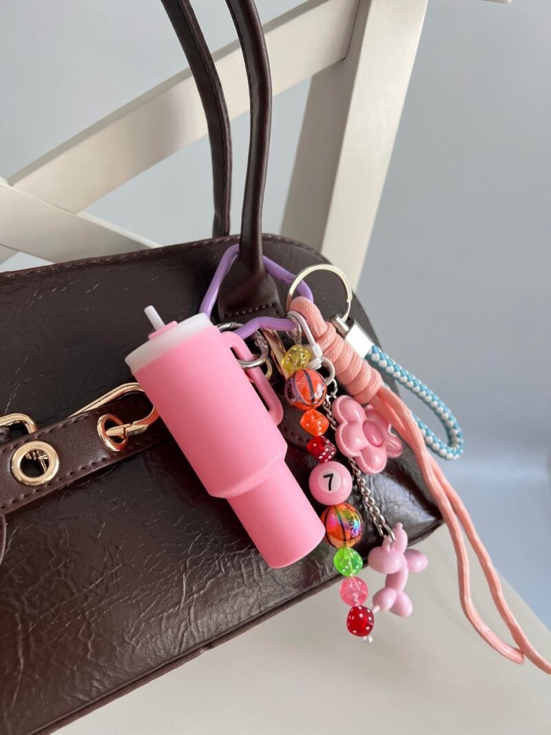 Mini Sip Pink Bag Charm - Image 3
