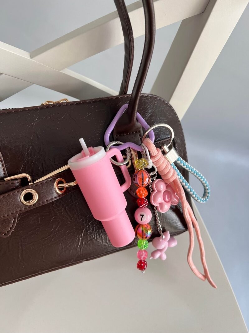 Mini Sip Pink Bag Charm - Image 2