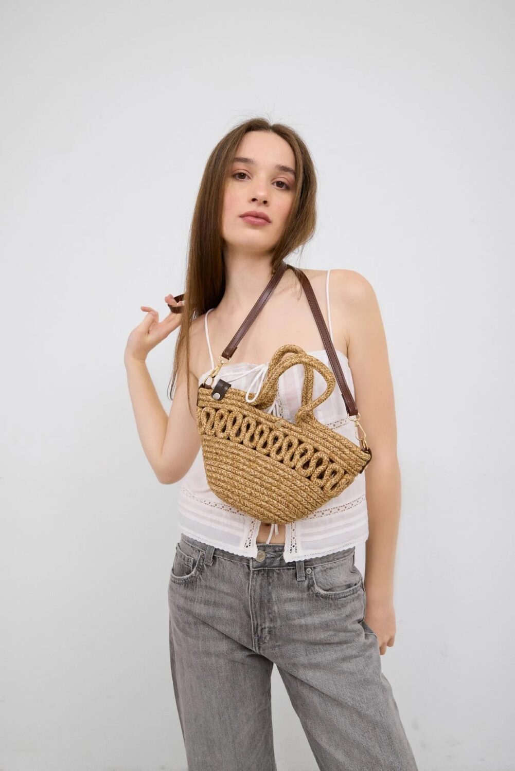 Ortega Nude Handmade Straw