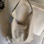 Zoe XL Woven Pattern Leather Beige