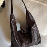 Zoe XL Woven Pattern Leather Marron