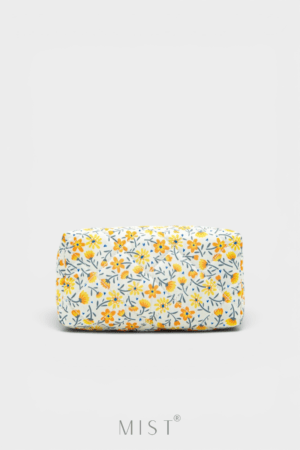 Yellow Floral Makeup Pouch