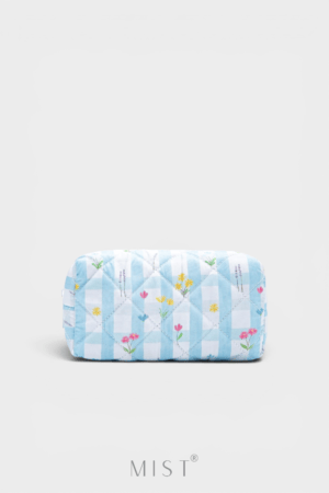 Baby Blue Floral Makeup Pouch