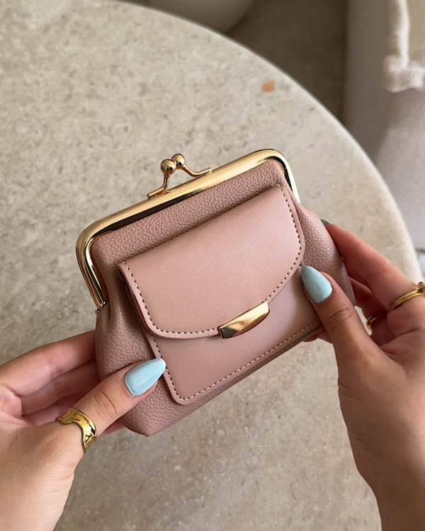 Goldie Kiss-Lock Wallet Pink