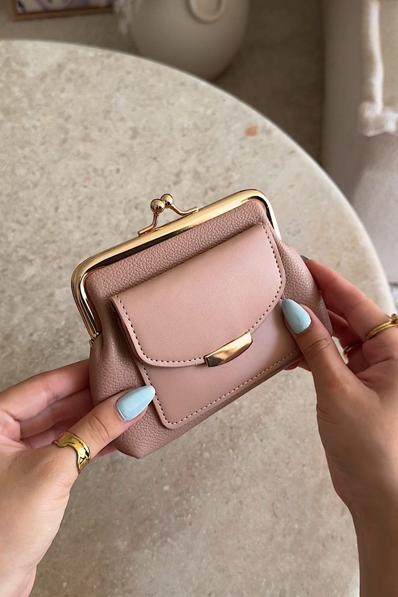 Goldie Kiss-Lock Wallet Pink