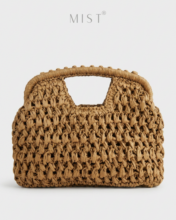 Shore Handmade Straw Clutch - Nude