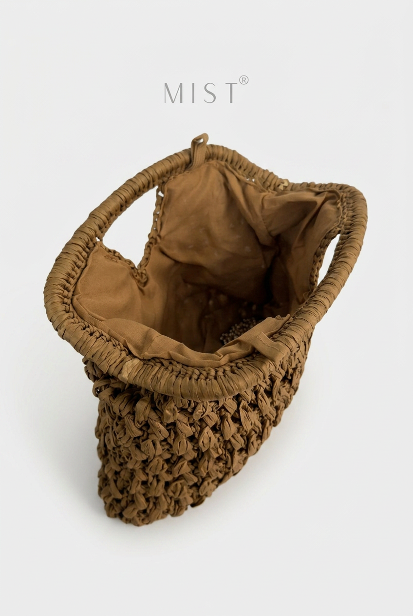 Shore Handmade Straw Clutch – Nude