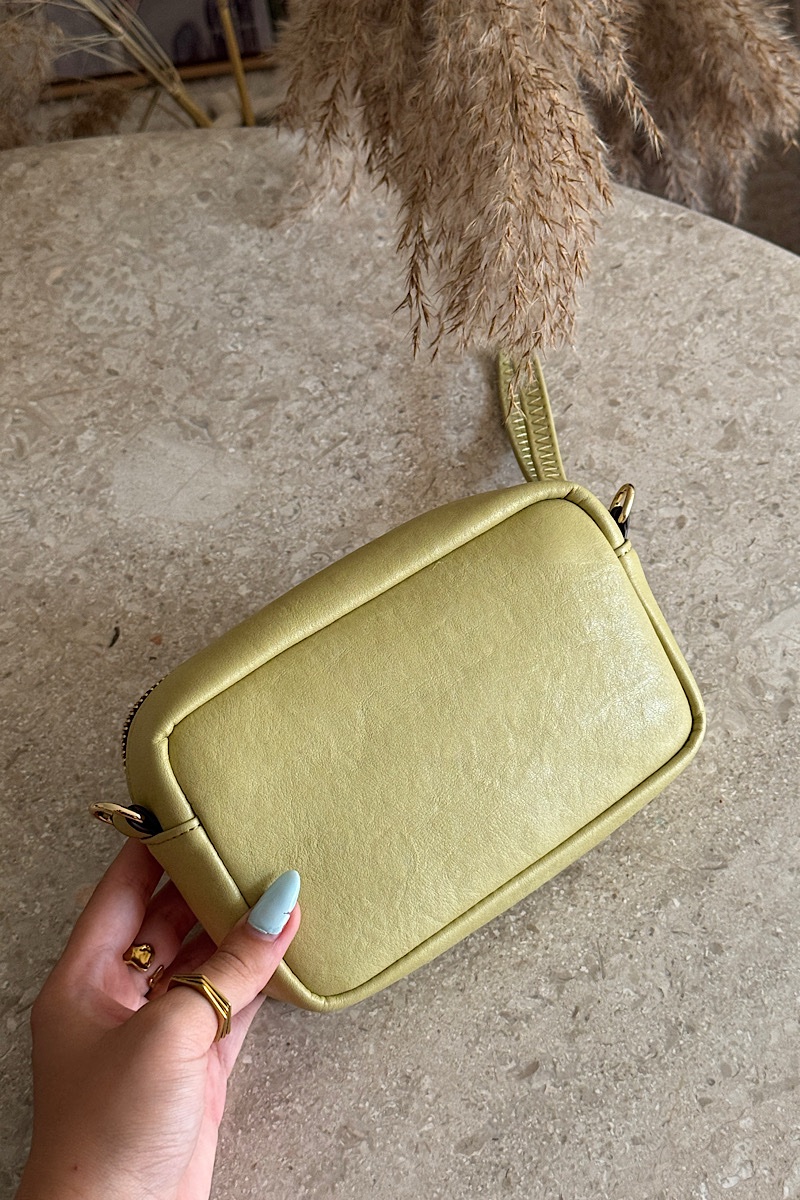 Bamboo Embroidery Vegan Leather Cross Bag – Green