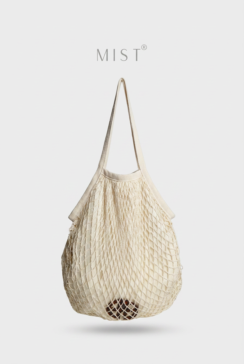Taylor Mesh Net Bag – Cream