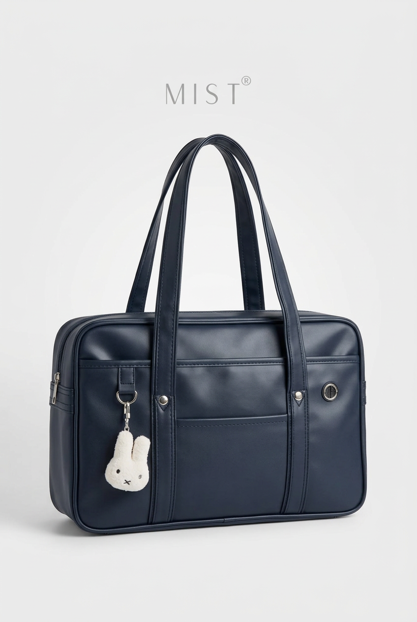 Japanese School bag + Charm - Navy Blue
