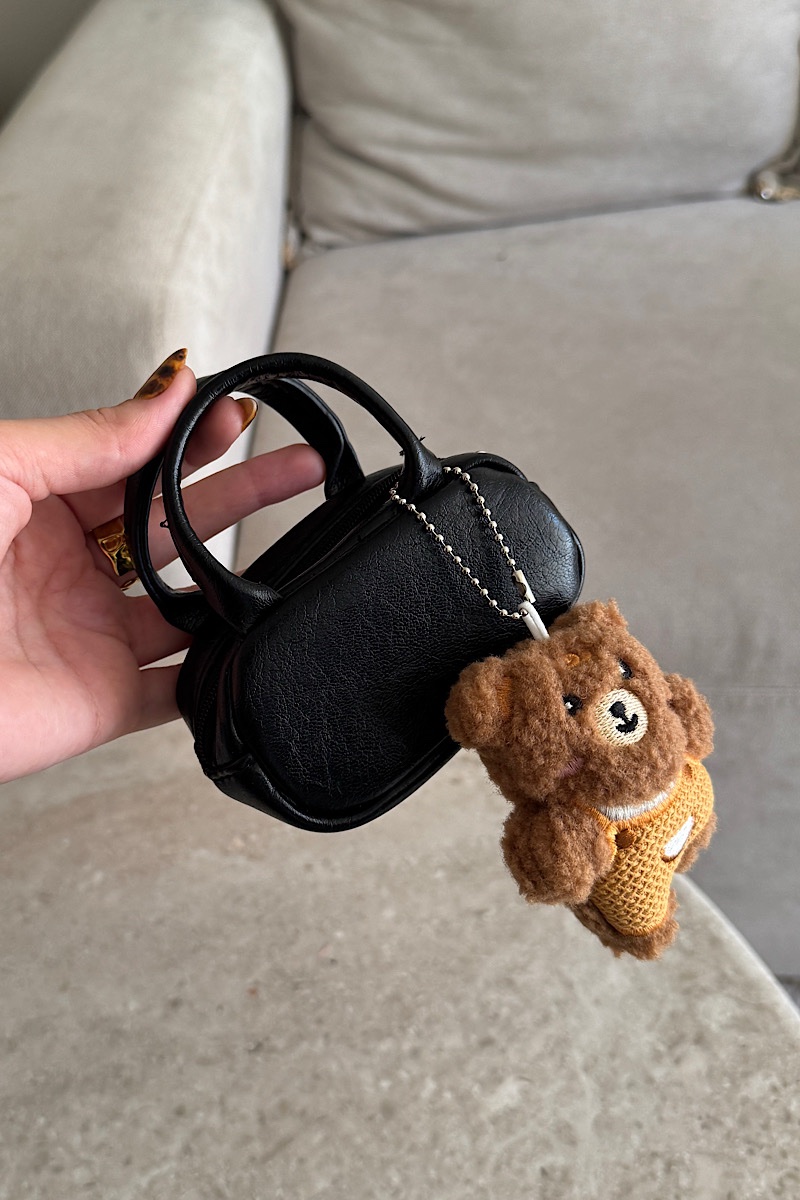 Charm Plushie Wallet Black