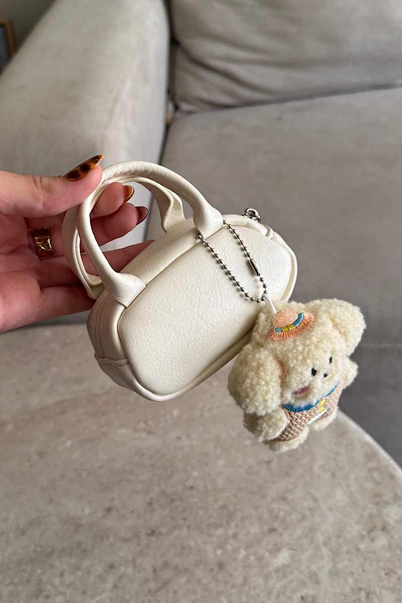 Charm Plushie Wallet Cream