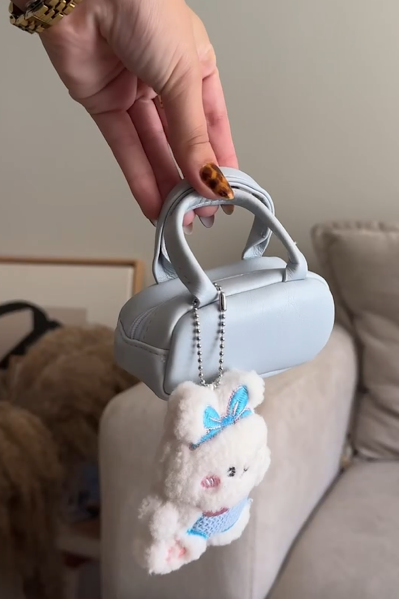 Charm Plushie Wallet Baby Blue