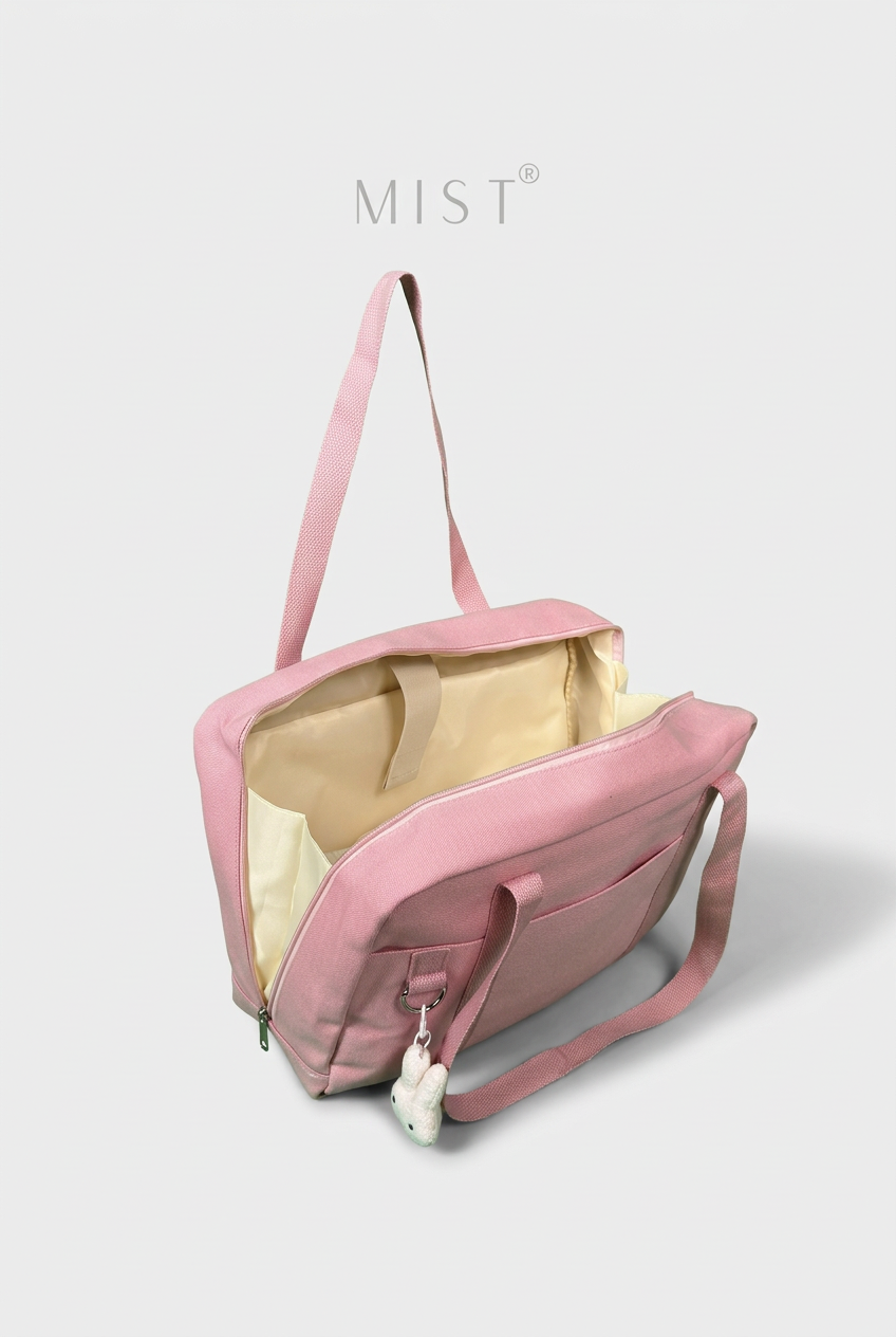 Kaia Large Organized Tote + Charm – Baby Pink