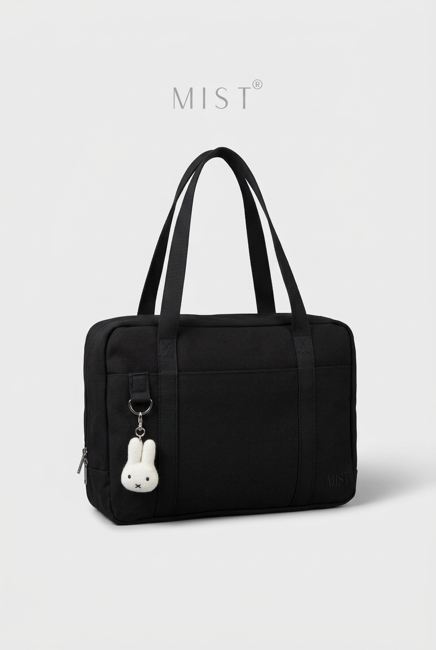 Kaia Large Organized Tote + Charm - Black